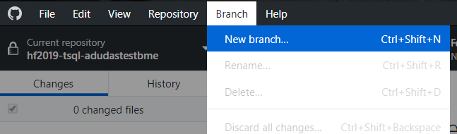 GitHub Desktop create branch